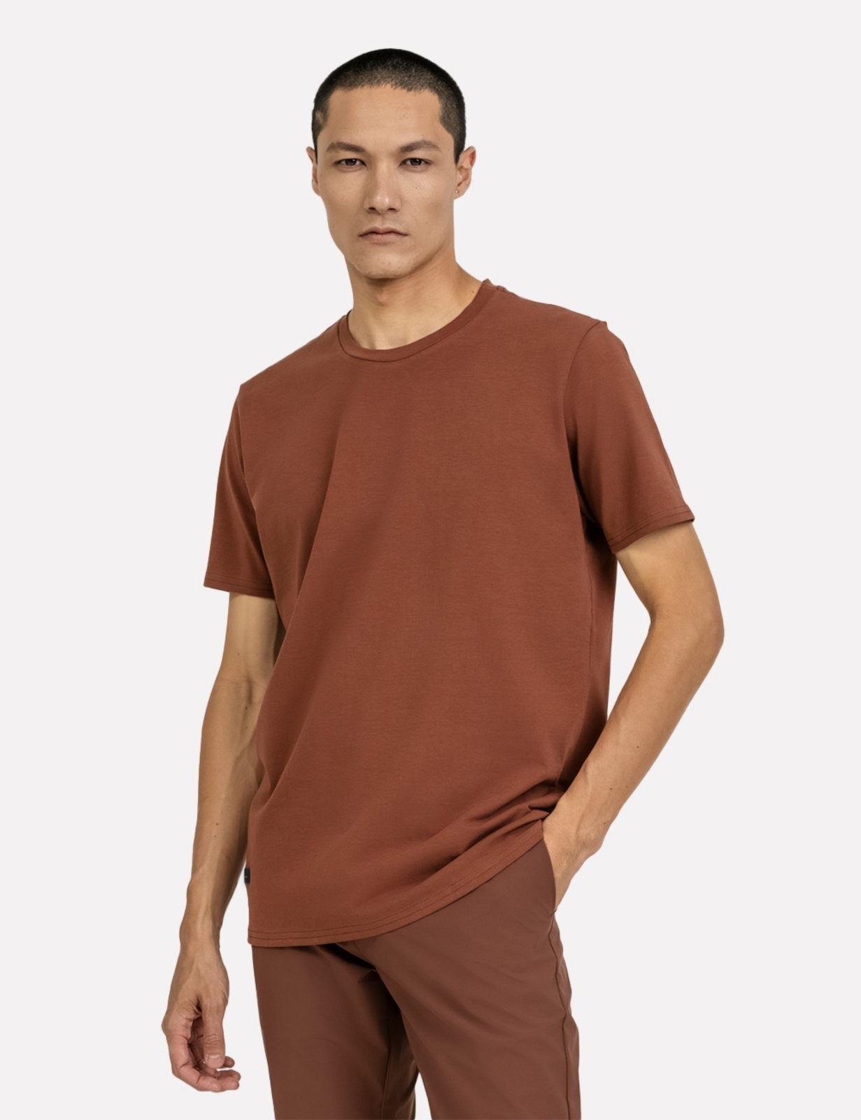 Camiseta K&J Black Masculina Regular Fio Egípcio Flex Marrom