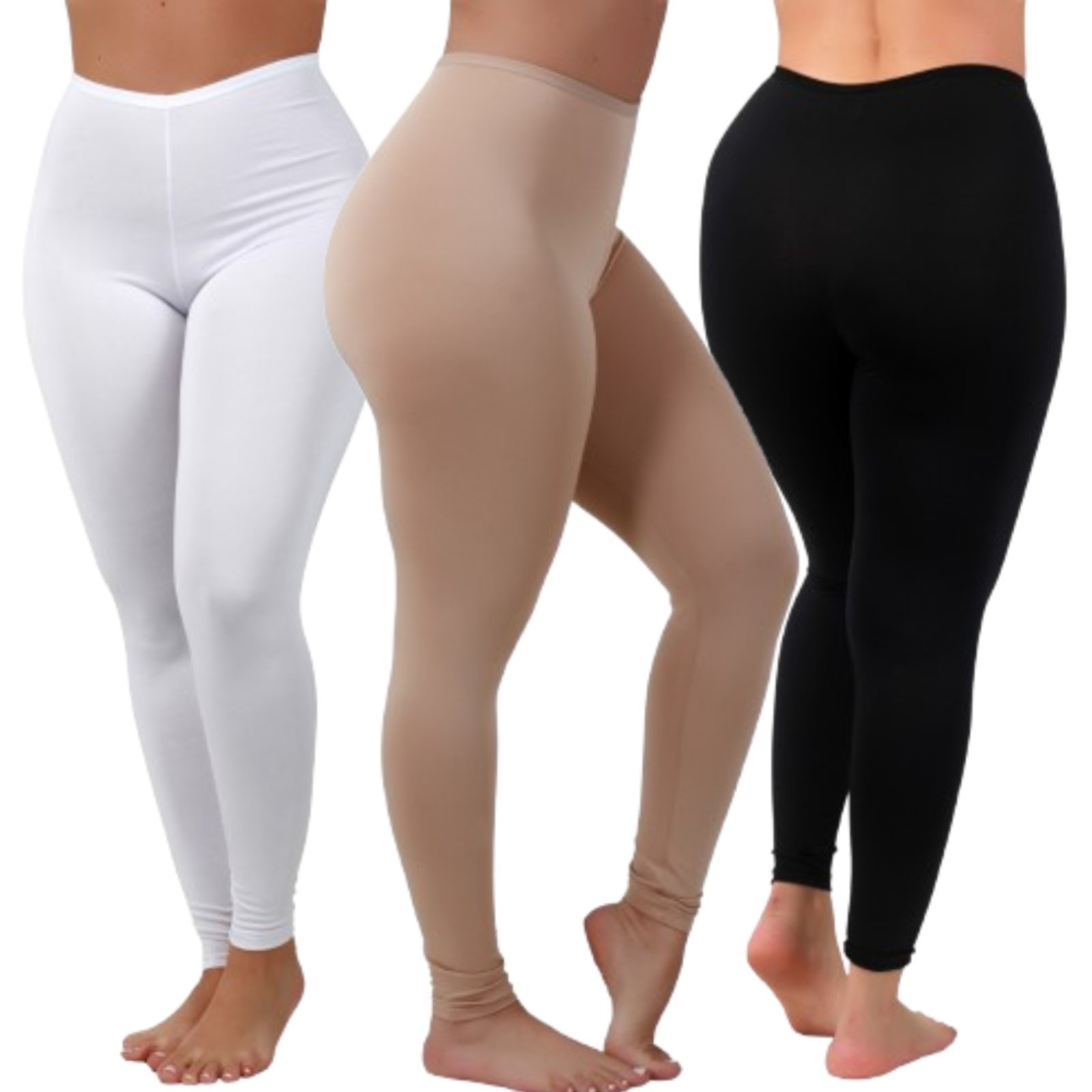 Kit 3 Calça Anágua Reflexo Íntimo Segunda Pele Evita Transparência Branco Preto e Bege