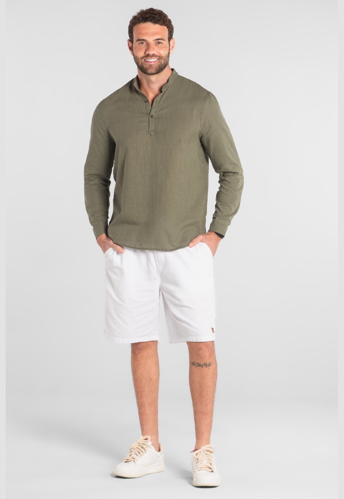 Bata Masculina em Algodão The Philippines Verde