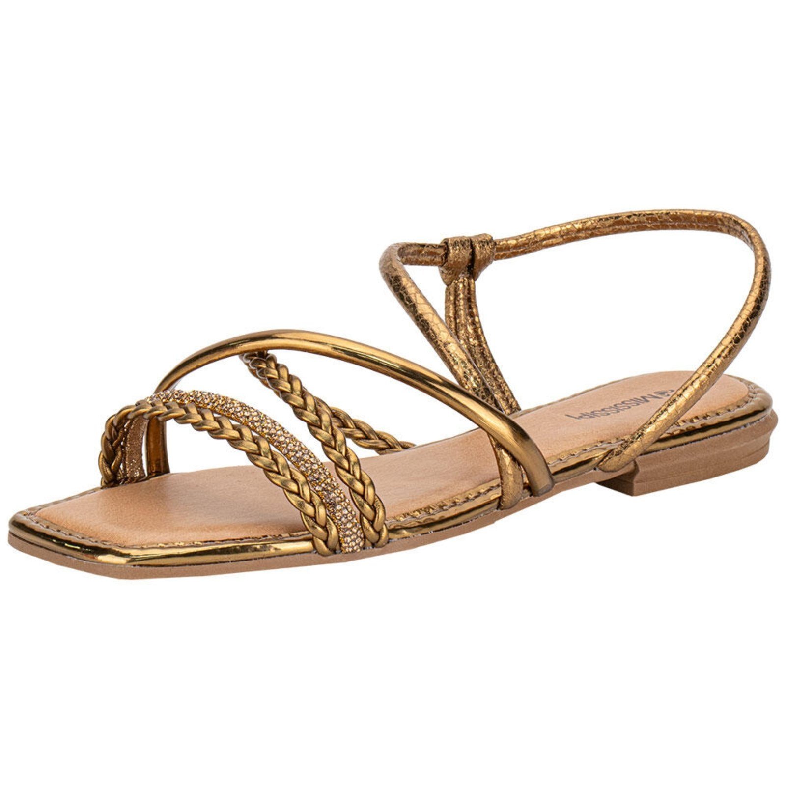 Sandália Feminina Flat Mississipi J0661 B0641661 Bronze
