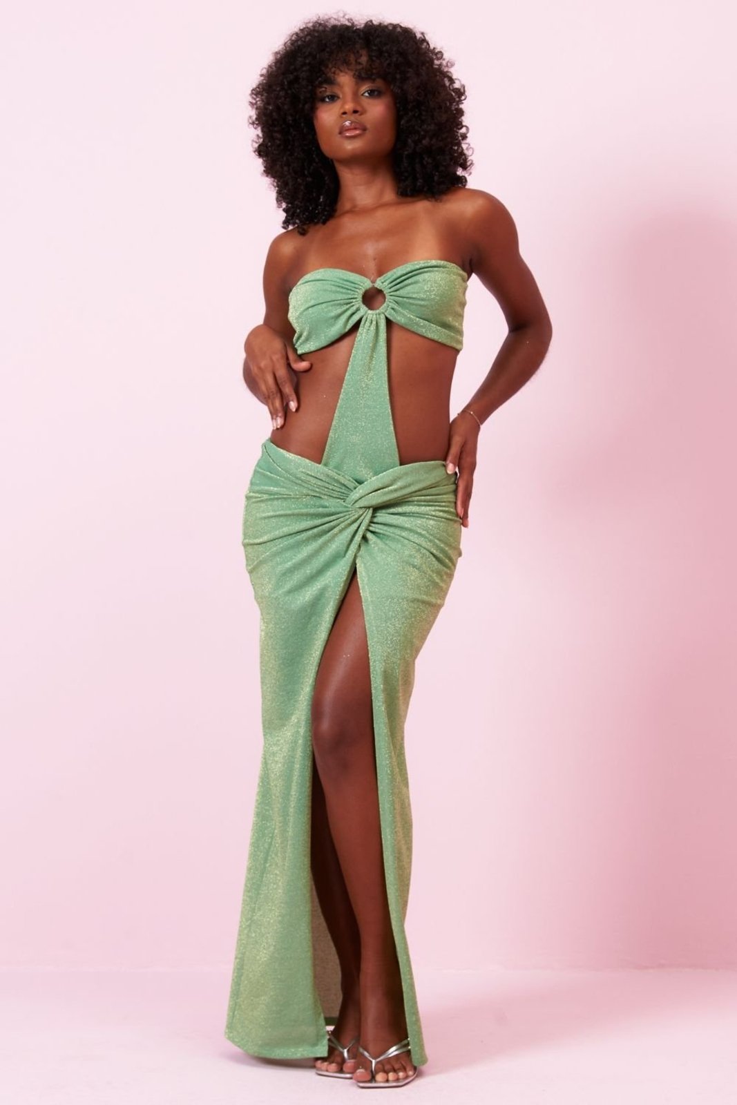 Vestido Longo Tule Argola Frontal Planet Girls Verde