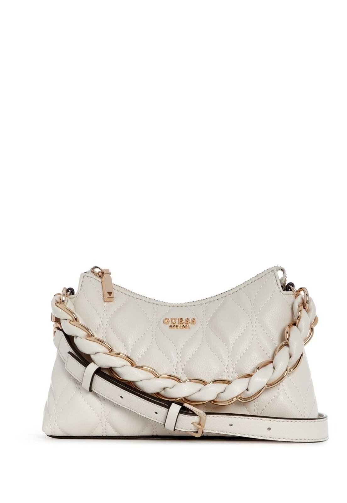 Bolsa Guess Mini Maxine Shoulder Off White