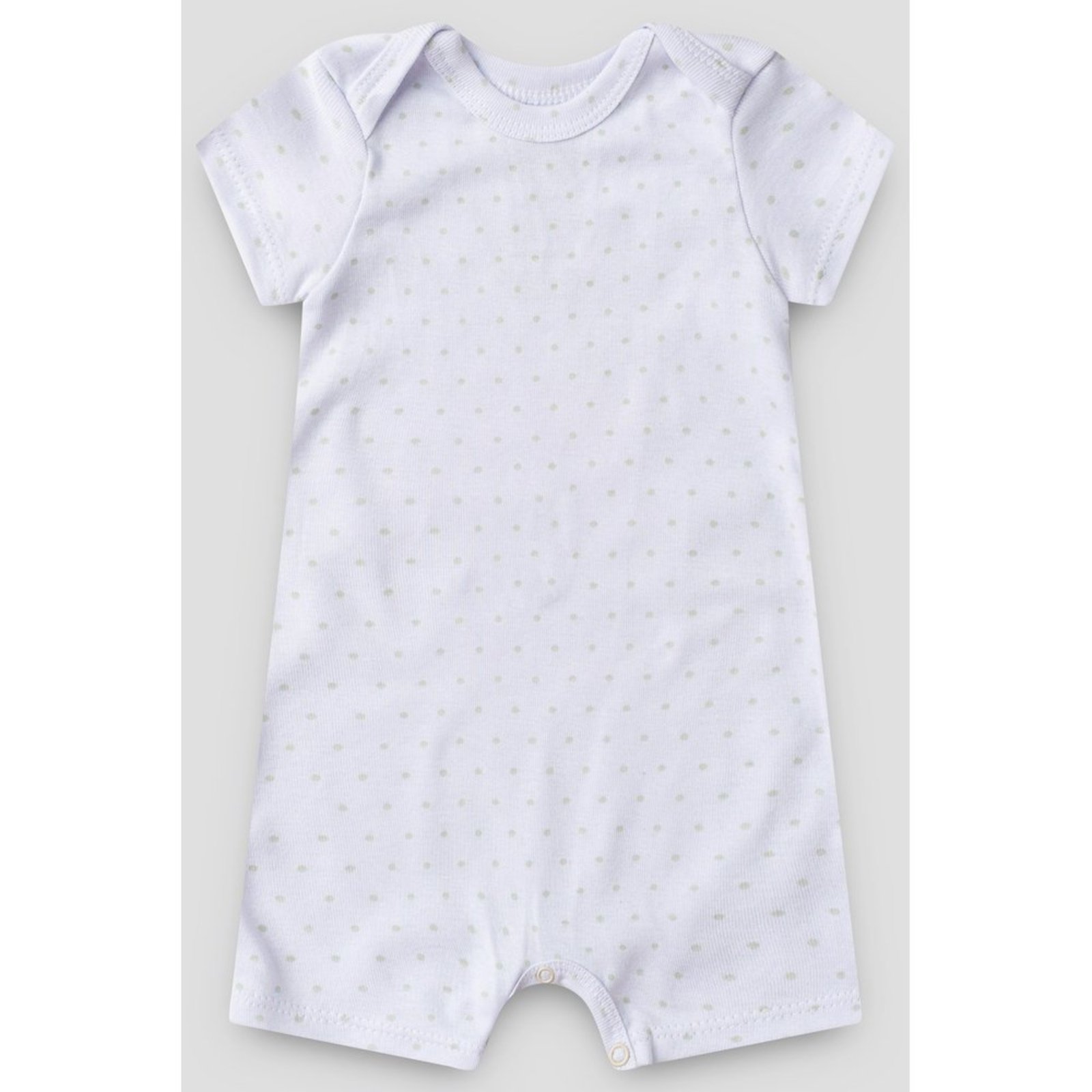 Infantil - Macaquinho Romper do Papai Branco Poá