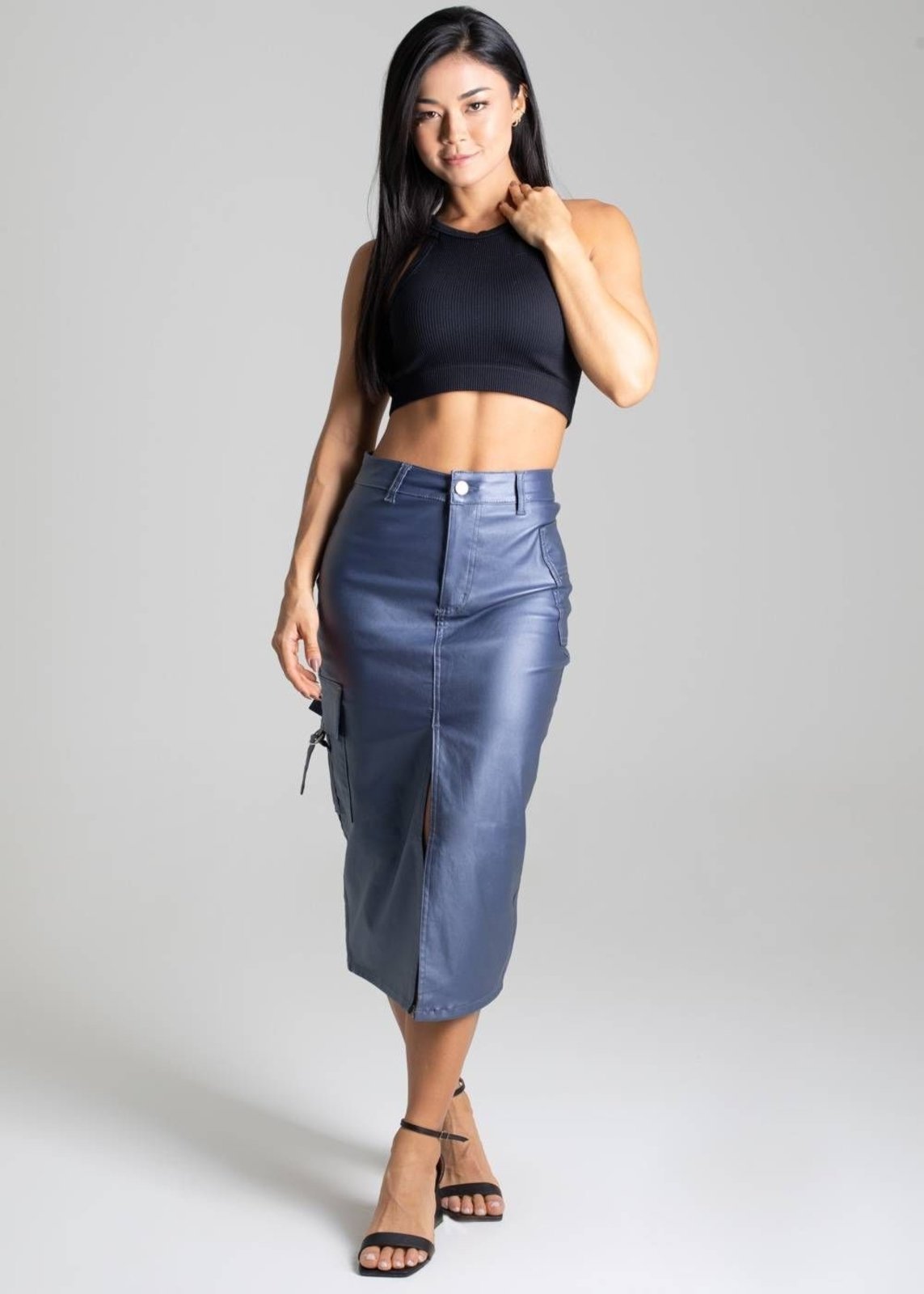 Saia Bengaline Sawary Midi – 277002 – Azul – Sawary