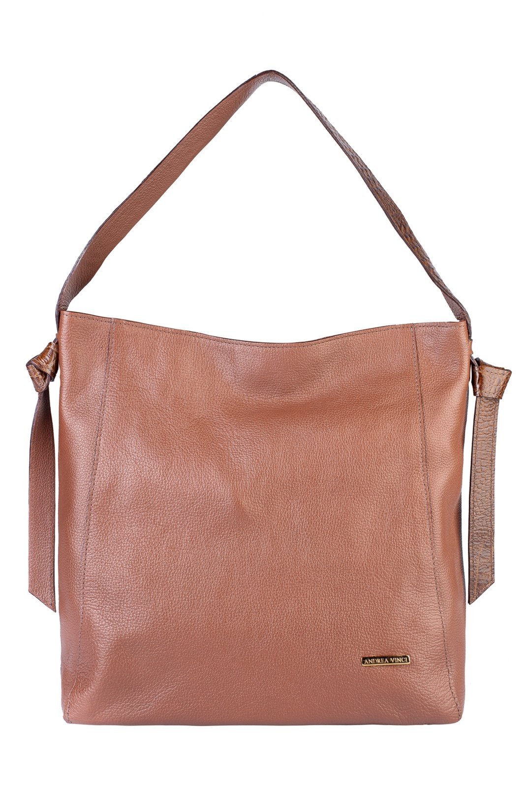 Bolsa sacola de ombro em couro croco Mara - Whisky