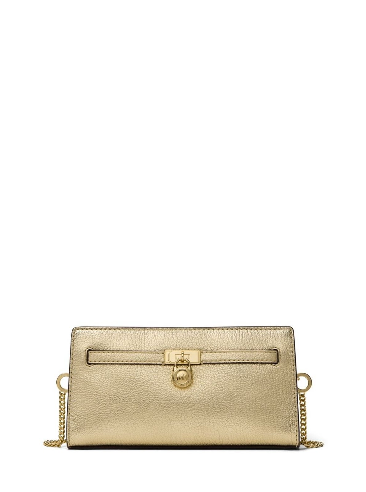 Vista 2 Bolsa Transversal Hamilton De Couro Metalizado 32F5GNXC0M740 Michael Kors dourado Michael Kors dourado
