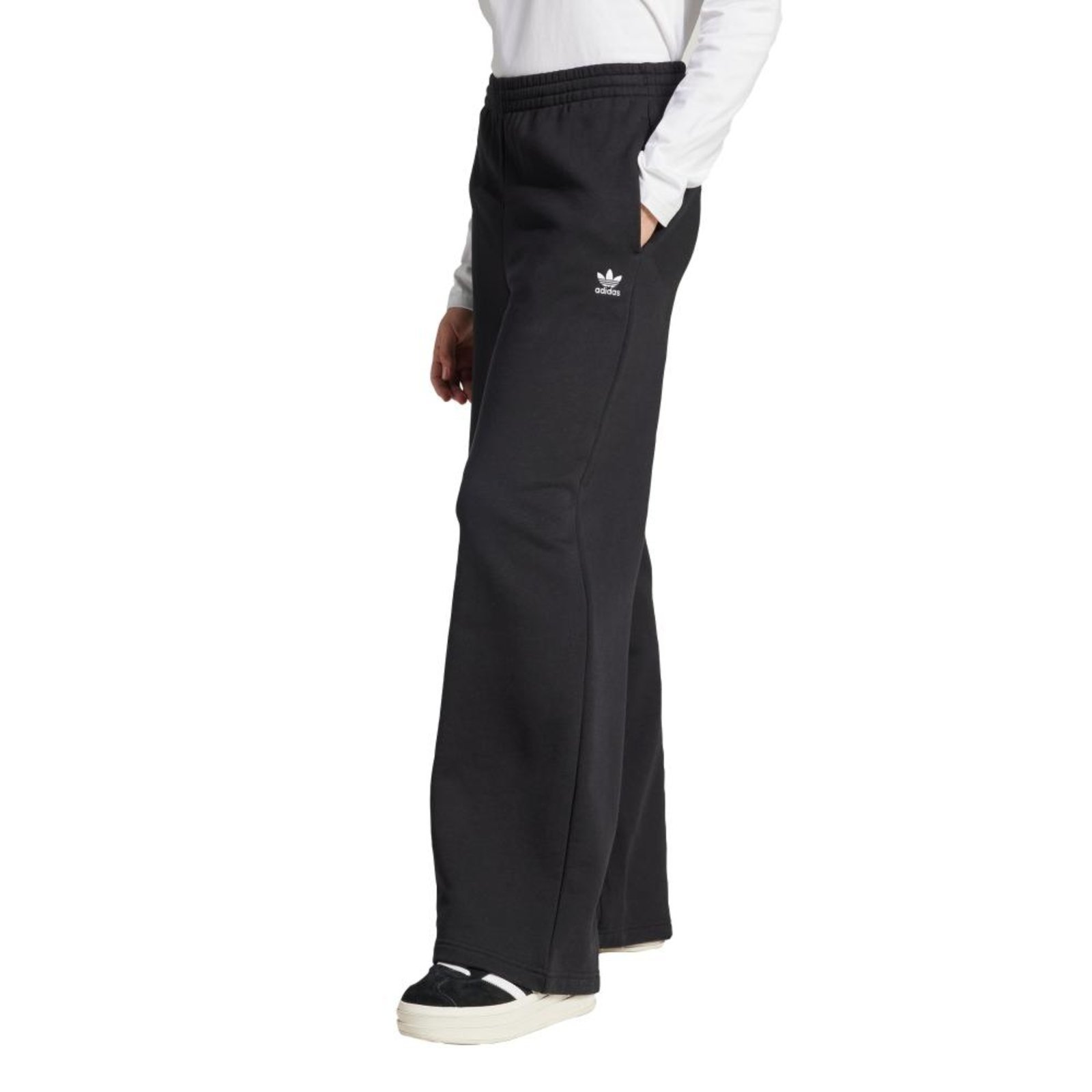 Calça Moletinho Wide Leg Essentials adidas Originals Preto