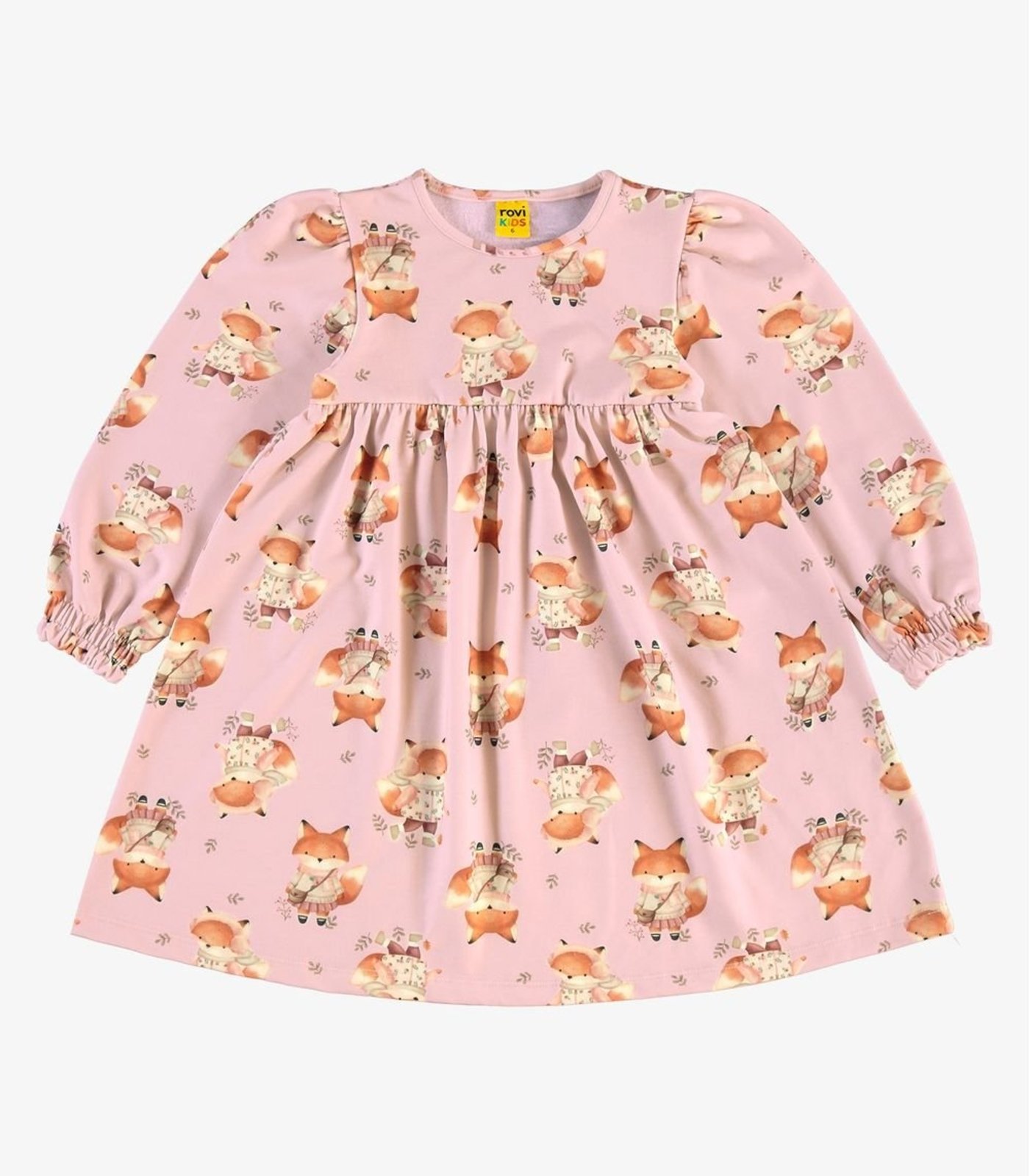 Infantil - Vestido Manga Longa em Malha Soft Touch Rovi Rosa