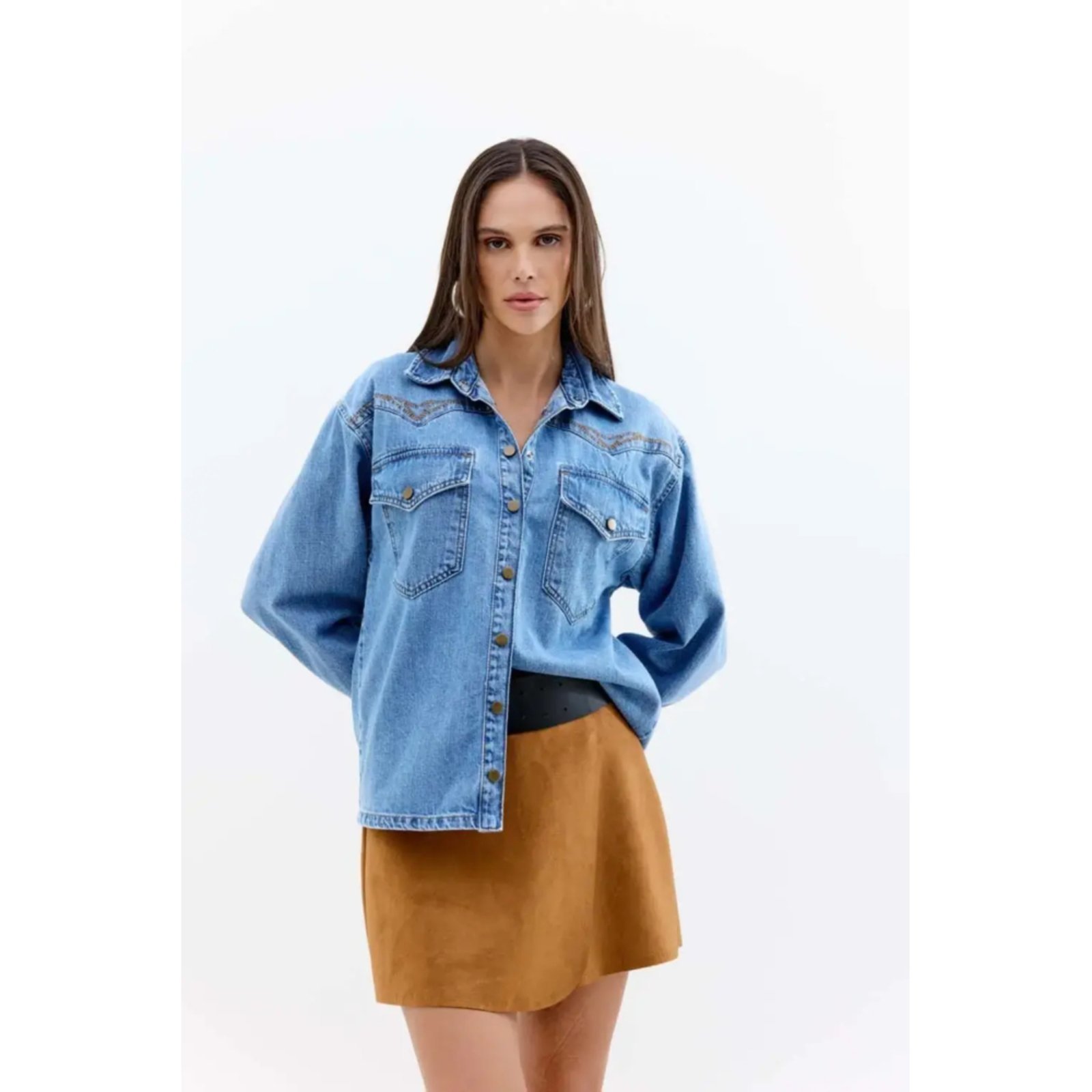 Vista 2 Camisa Triton Jeans azul Triton azul