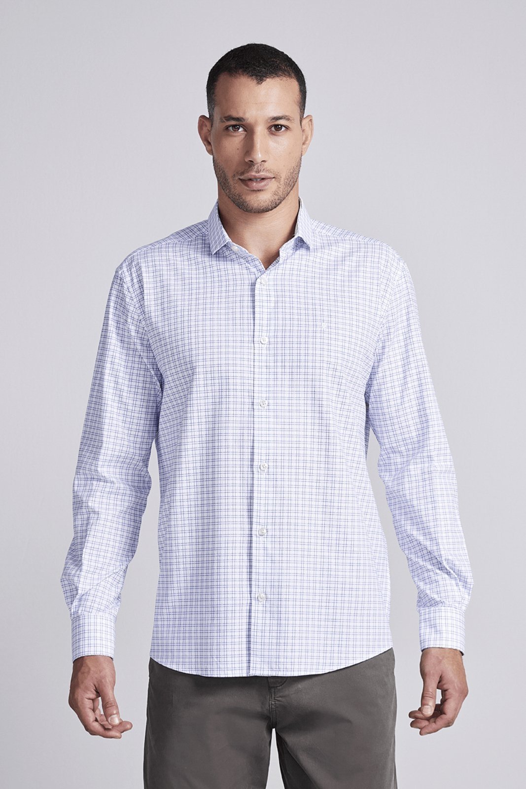 HIGHSTIL Camisa Algodão Egípcio Comfort Listrada - Branco
