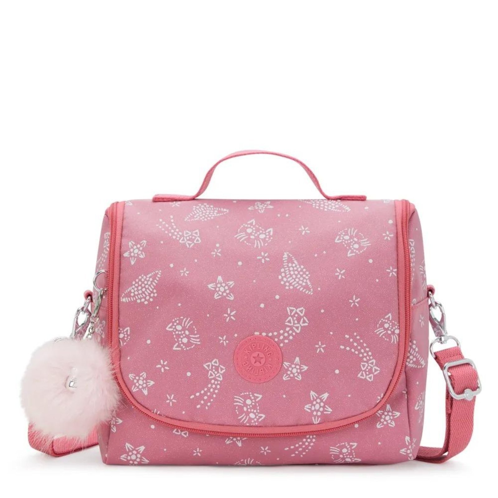Vista 2 Infantil - Lancheira Kipling New Kichirou Glitter Cats rosa Kipling rosa