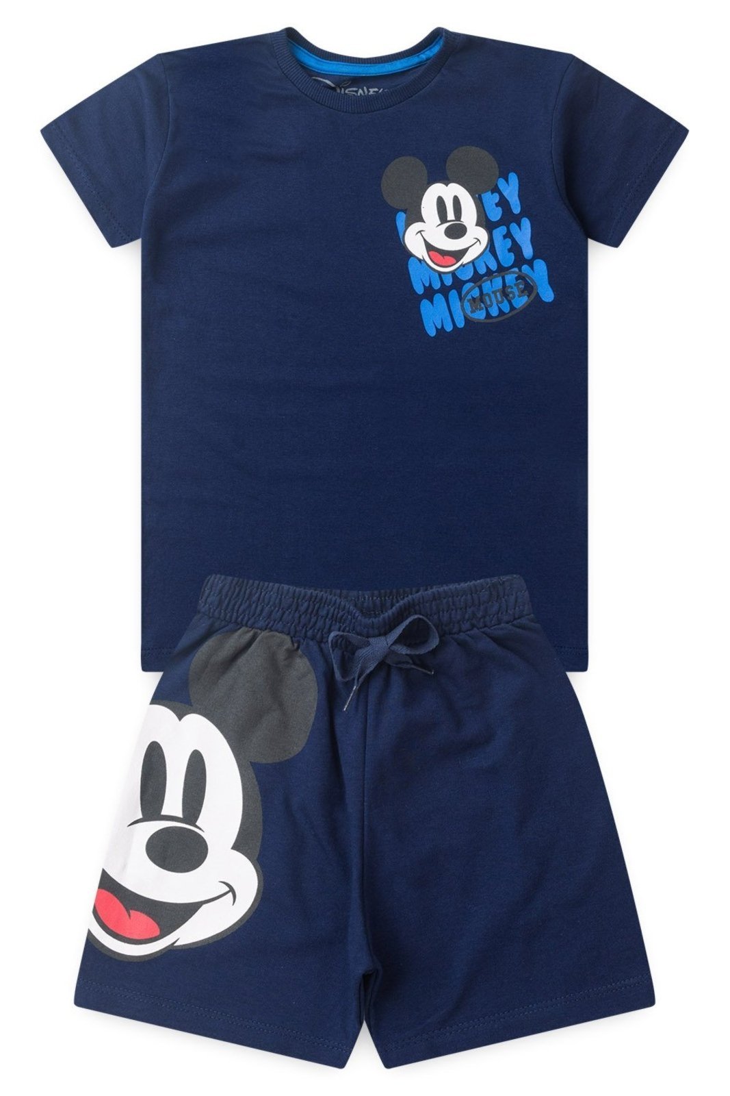 Infantil - Conjunto Disney Mickey Masculino Bermuda e Camiseta Azul Royal