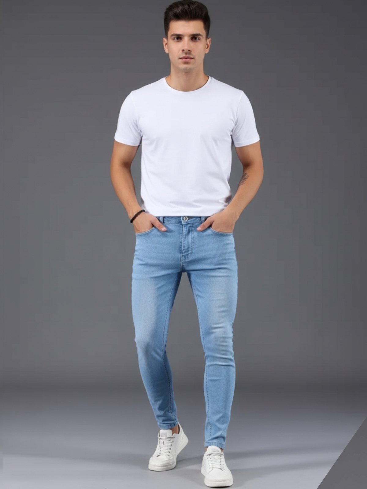Calça Jeans Masculina Tempo Hábil Delavê Básica e Confortável