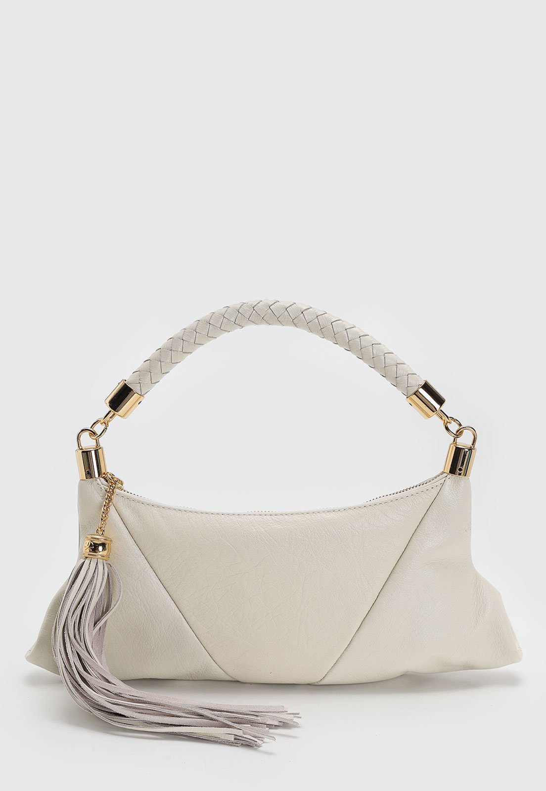 Vista 2 Bolsa Média Feminina Luiza Barcelos Alça Trançada Off-White off-white white off-white white