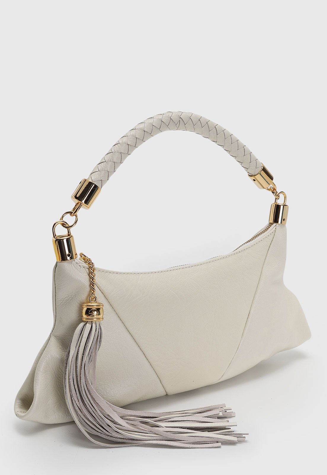 Vista 3 Bolsa Média Feminina Luiza Barcelos Alça Trançada Off-White off-white white off-white white