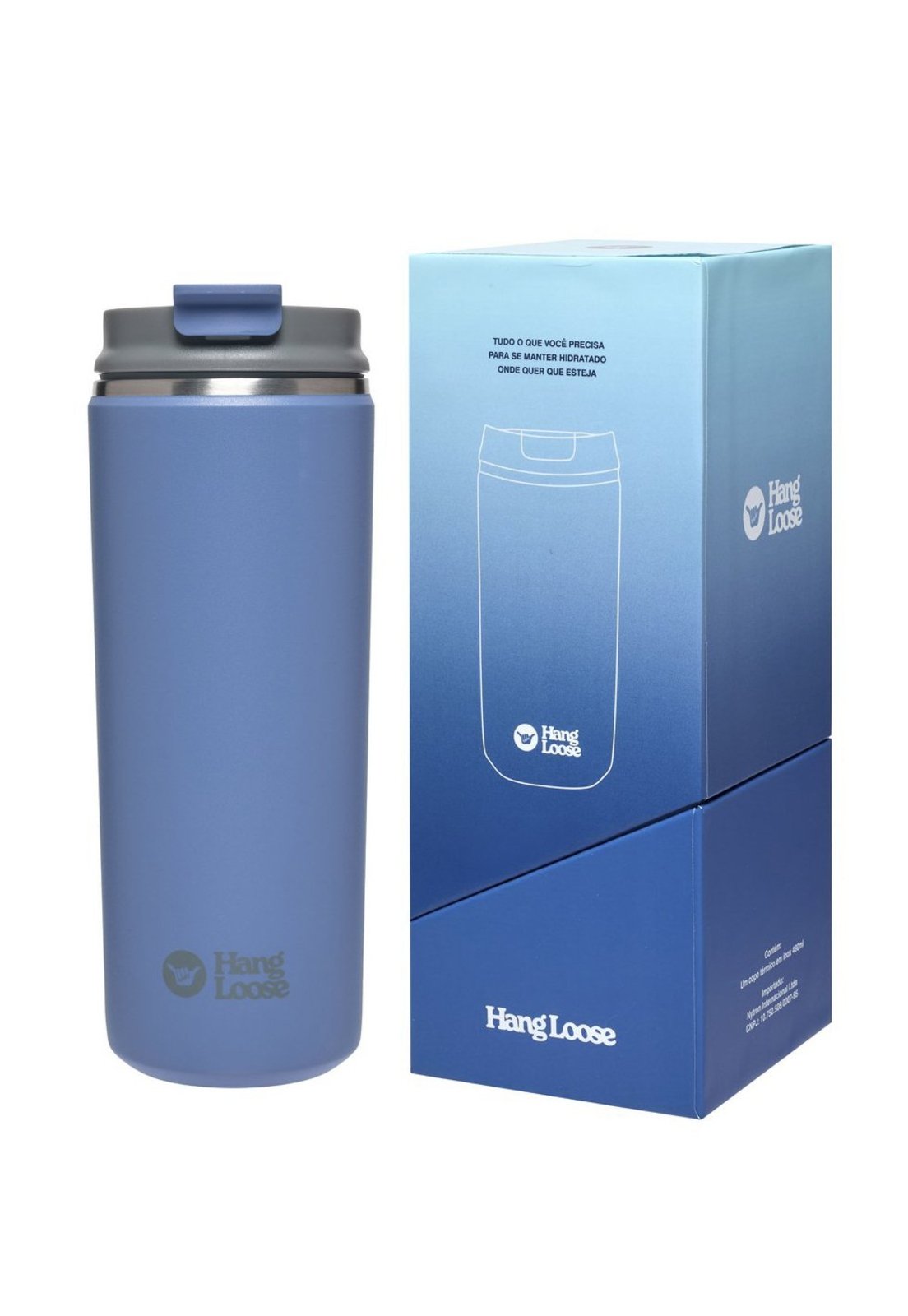 Garrafa Térmica 480ML Reforçada Tampa Café Hang Loose Passeio
