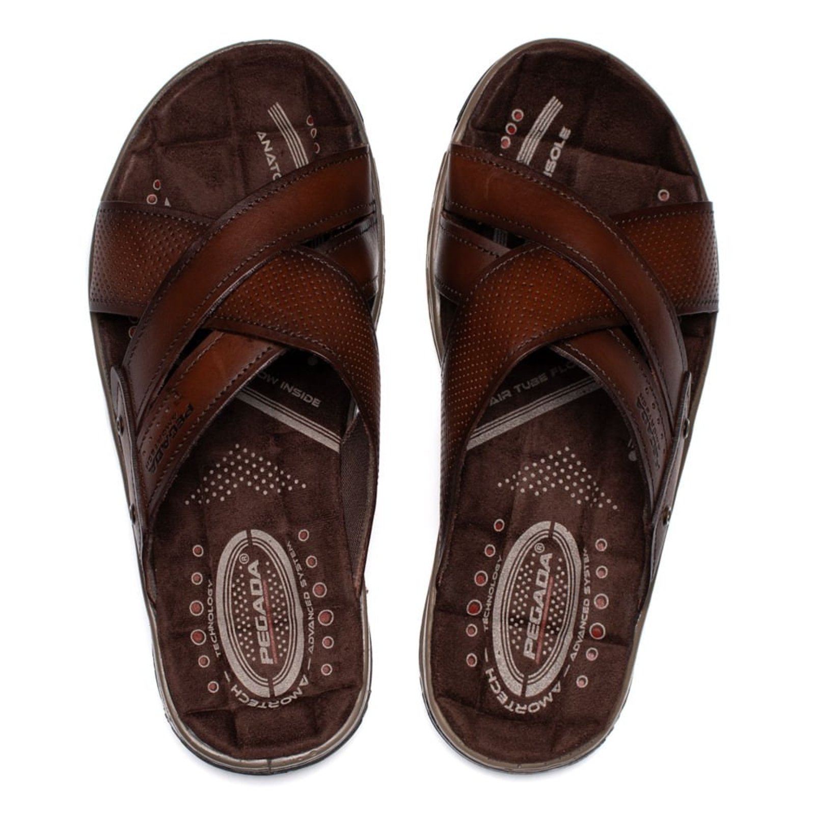 Infantil - Chinelo Slide Masculino Pegada Anilina Couro Marrom