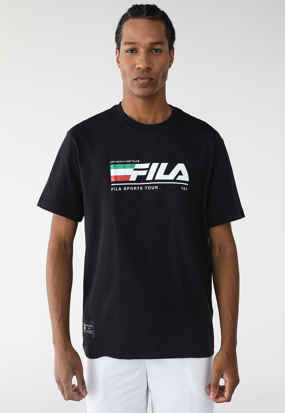 Camiseta Fila Reta Comfort Tour Motor Sport Preta
