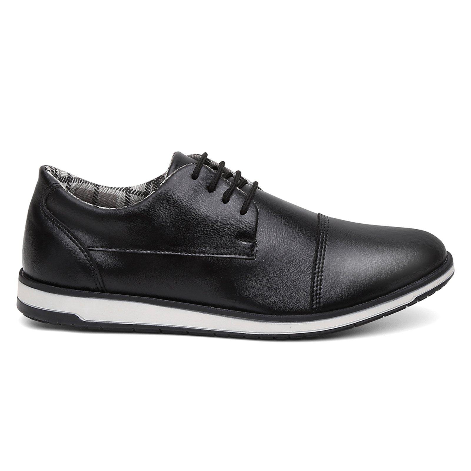 Sapato Oxford Derby Masculino com Cadarço Preto DHL Calçados