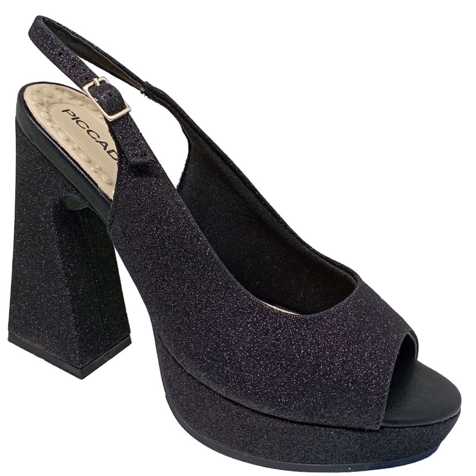 Sandália Piccadilly Salto Grosso 818009-2 Preta