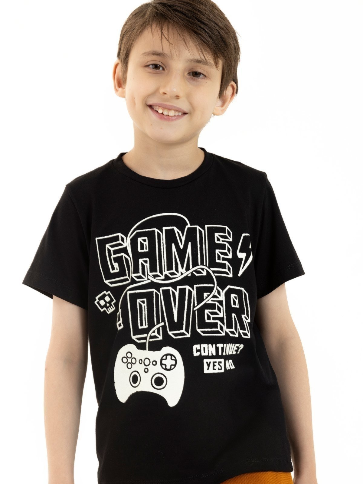 Vista 2 Infantil - Camiseta Curta de Verão Menino Preparar, Apontar e Jogar! Magicamente Kids branco Magicamente Kids branco