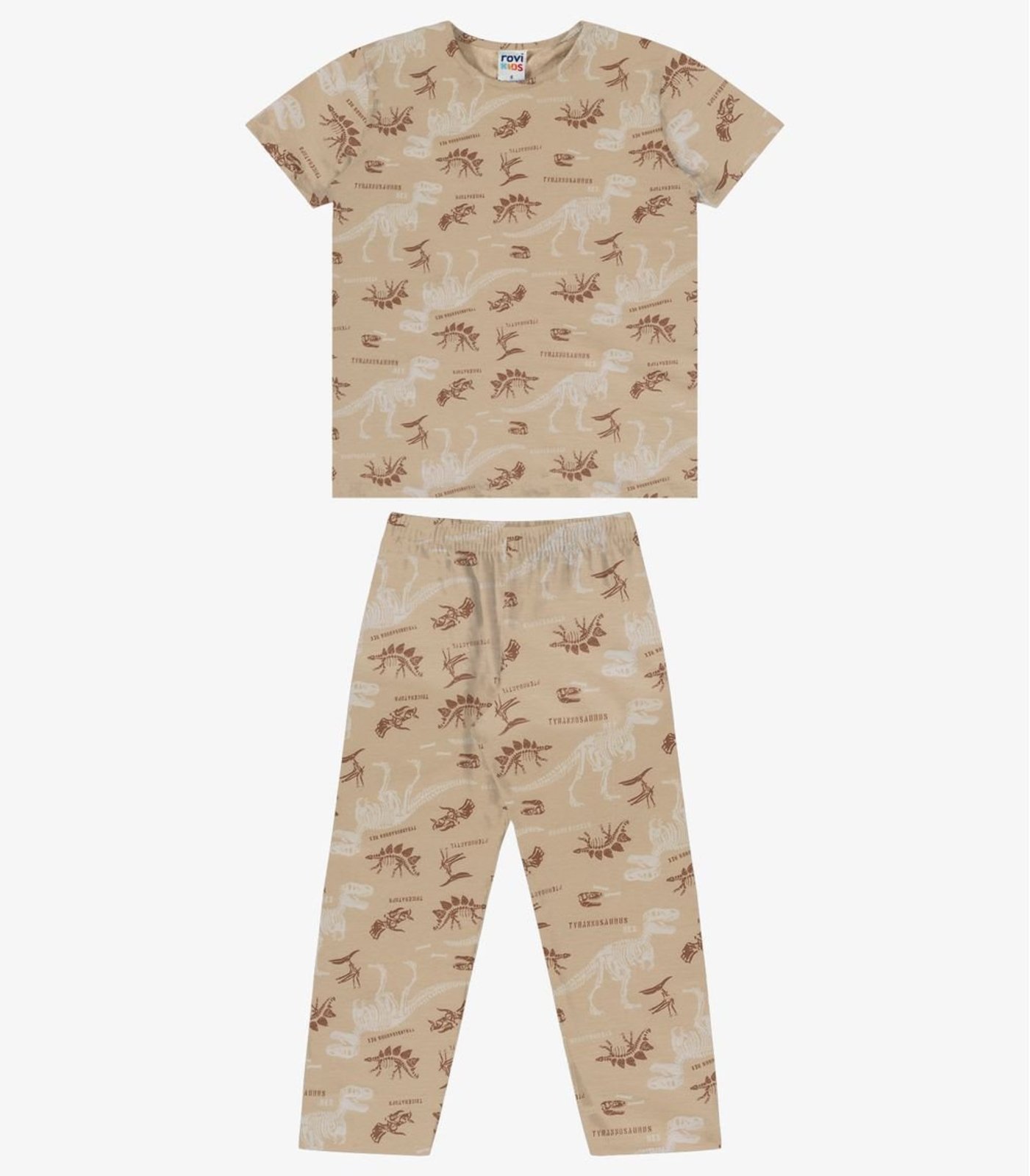 Pijama Verão Menino Com Calça Rovi Bege