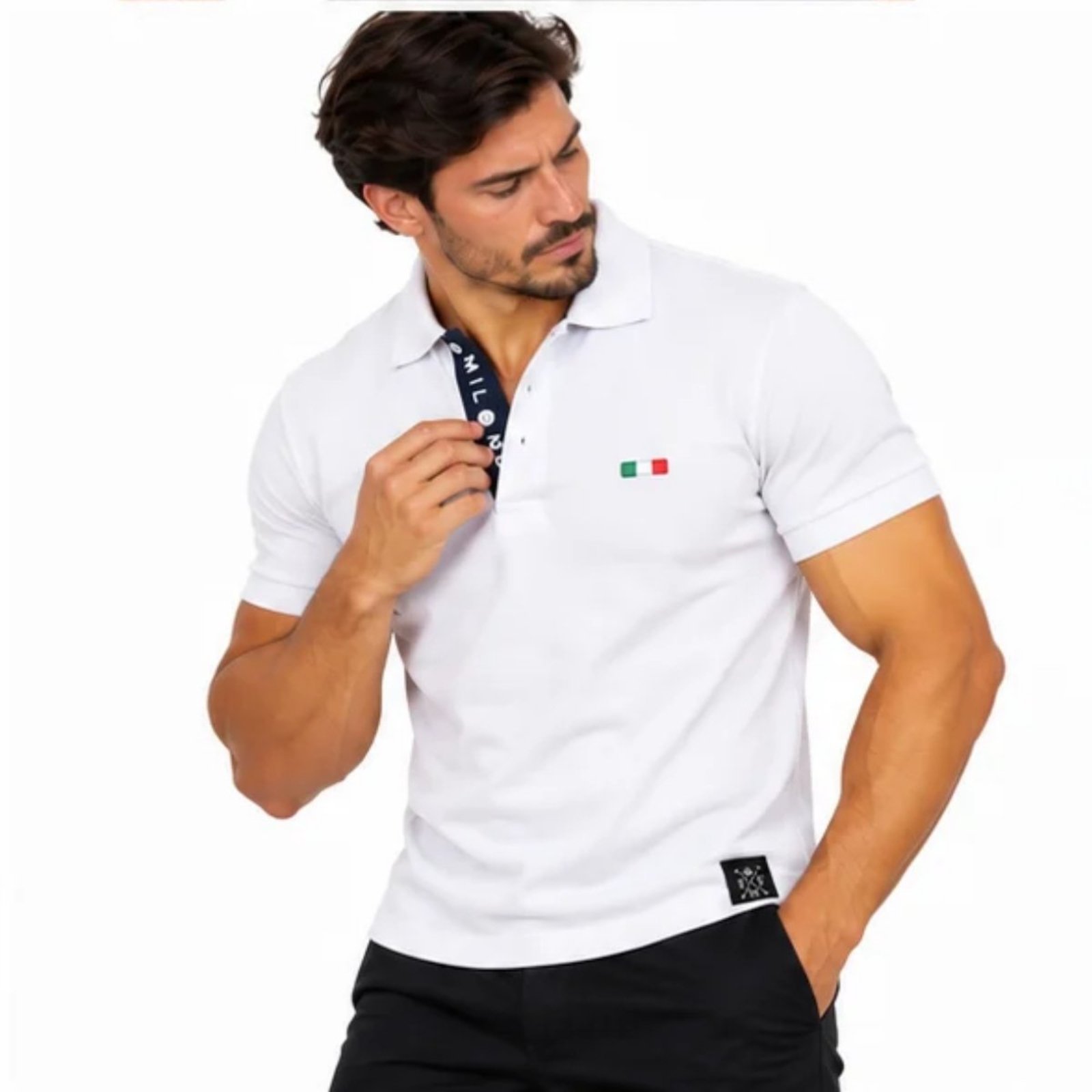 Camisa Polo Masculina FMF Bordado Itália Casual Premium