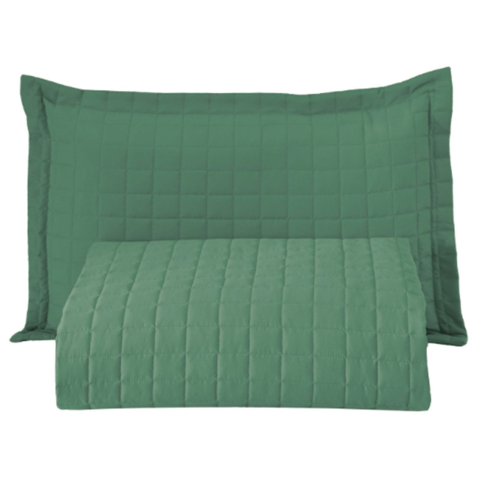 Kit Cobre Leito Colcha Monaco Solteiro Dupla Face 2 Peças - Verde - 100% Poliéster