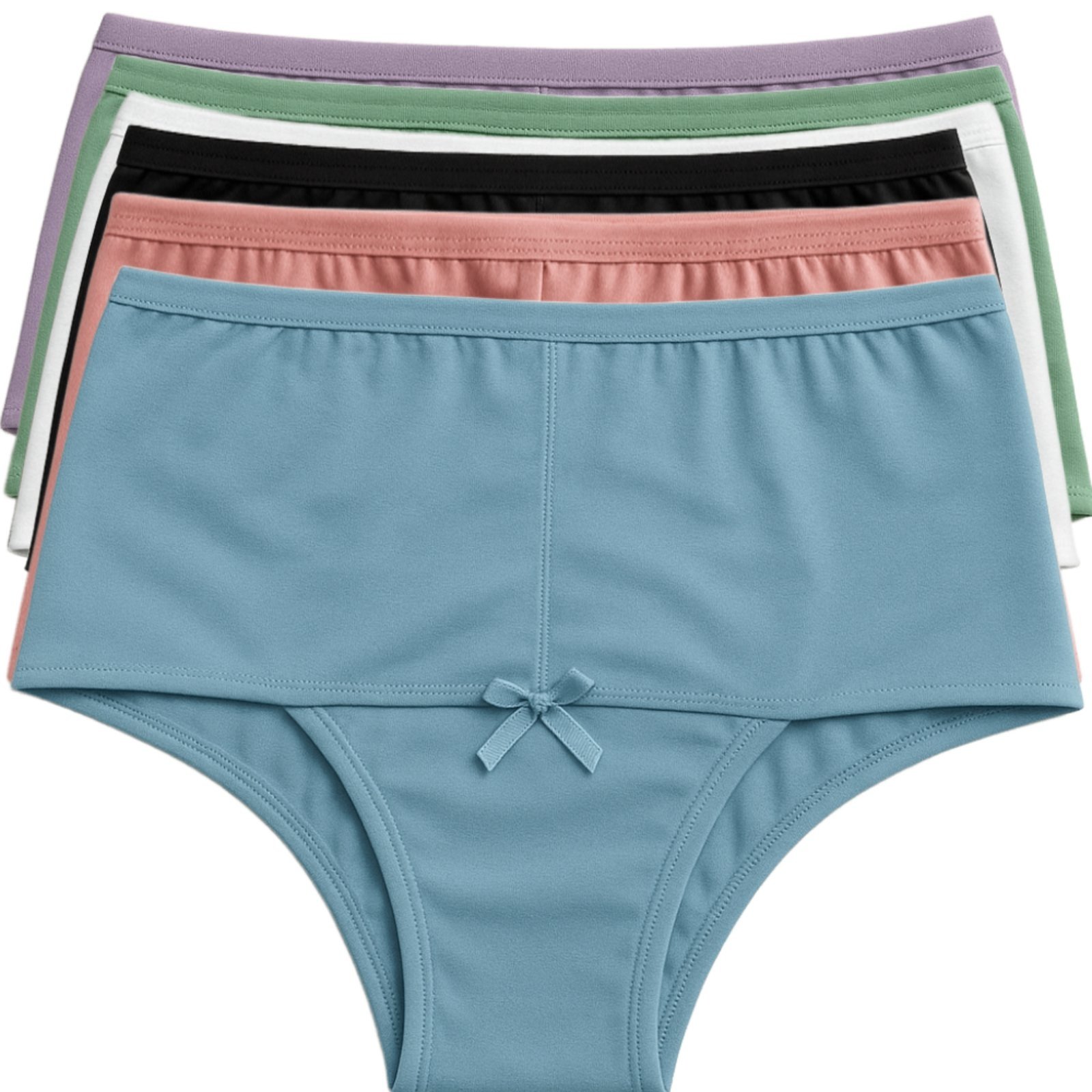 Kit 5 Calcinhas Cós Alto Reflexo Íntimo Cintura Reforçada Maternidade Segura Barriga