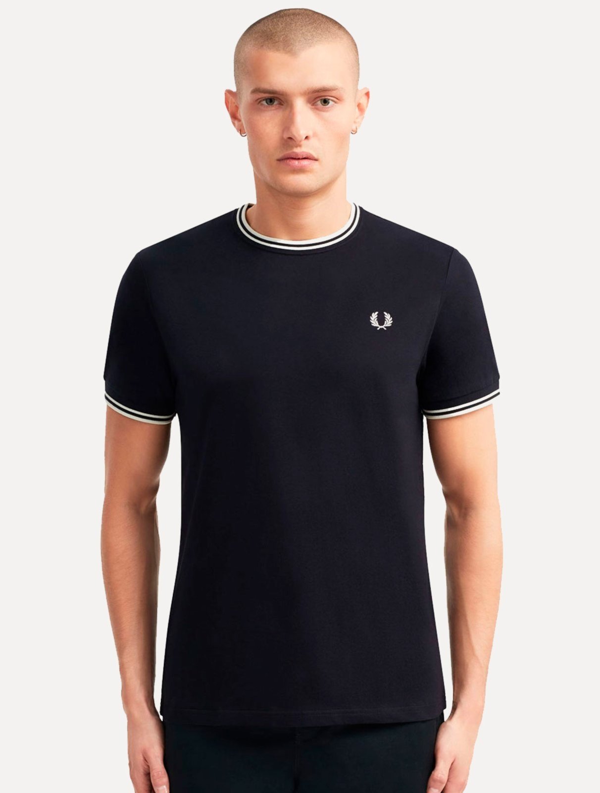 Camiseta Fred Perry Masculina Regular Twin Tipped Azul Marinho