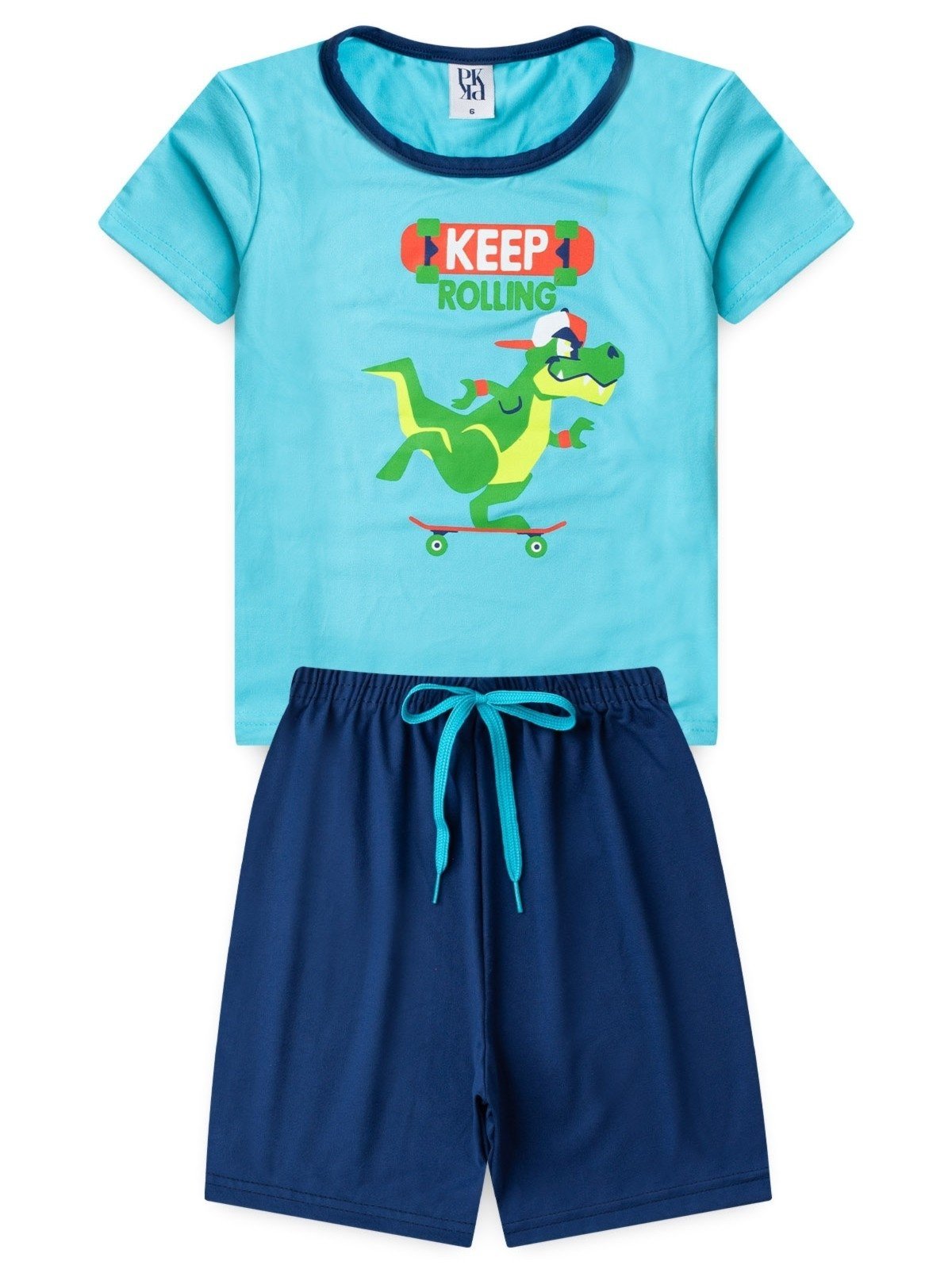 Vista 2 Pijama Platinum Jacaré Skatista Claro PLATINUM KIDS azul PLATINUM KIDS azul