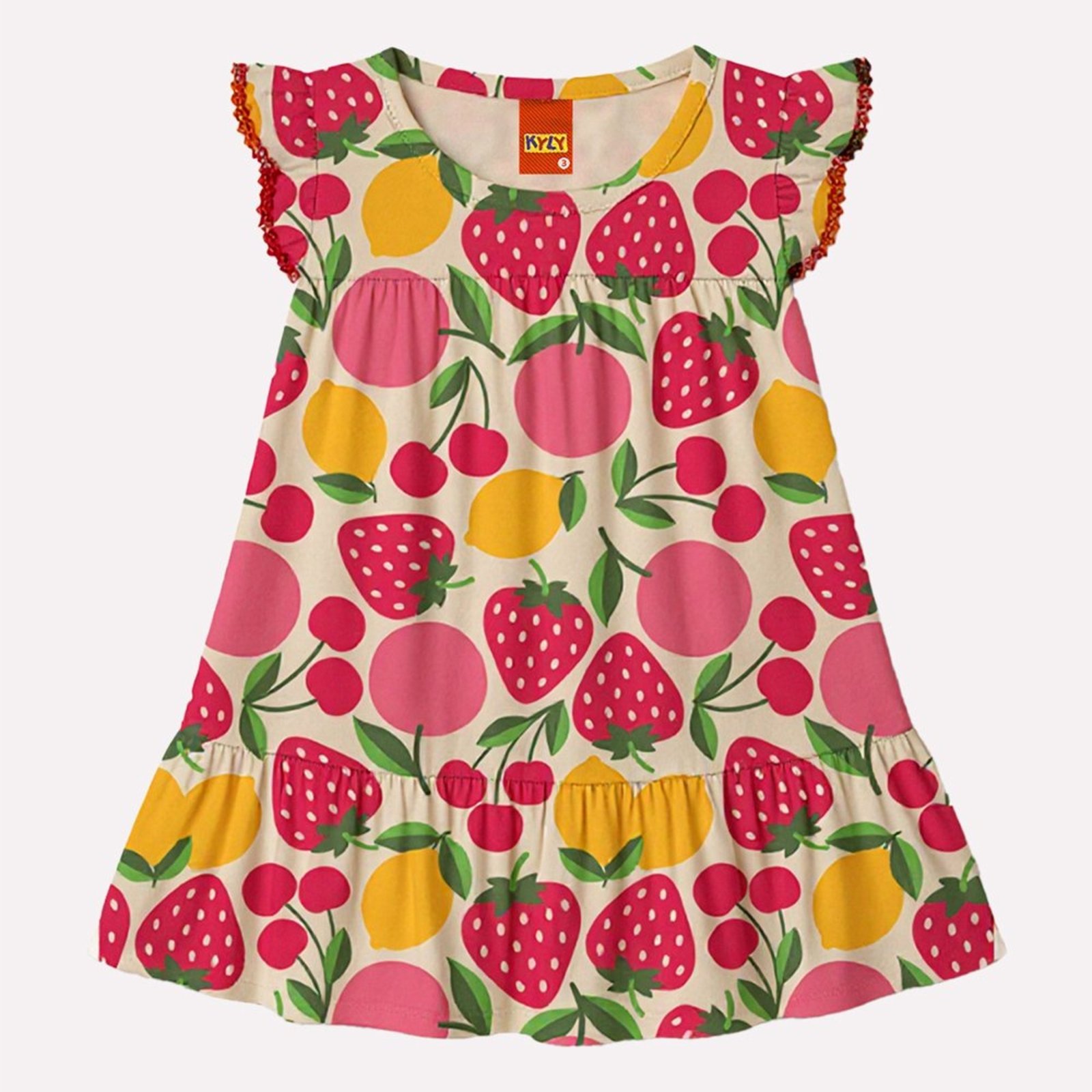 Infantil - Vestido Menina Frutas Kyly