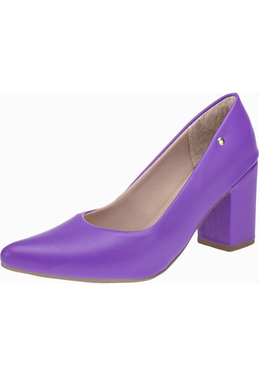 Scarpin Feminino Salto Alto Grosso Lóris Shoes Bico Fino Roxo