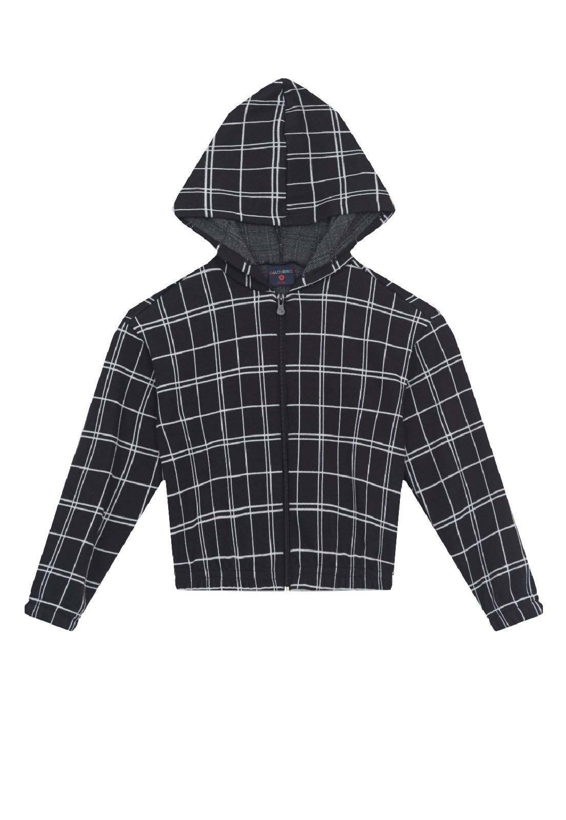 Infantil - Jaqueta para Menina em Jacquard Xadrez Guloseima Preto