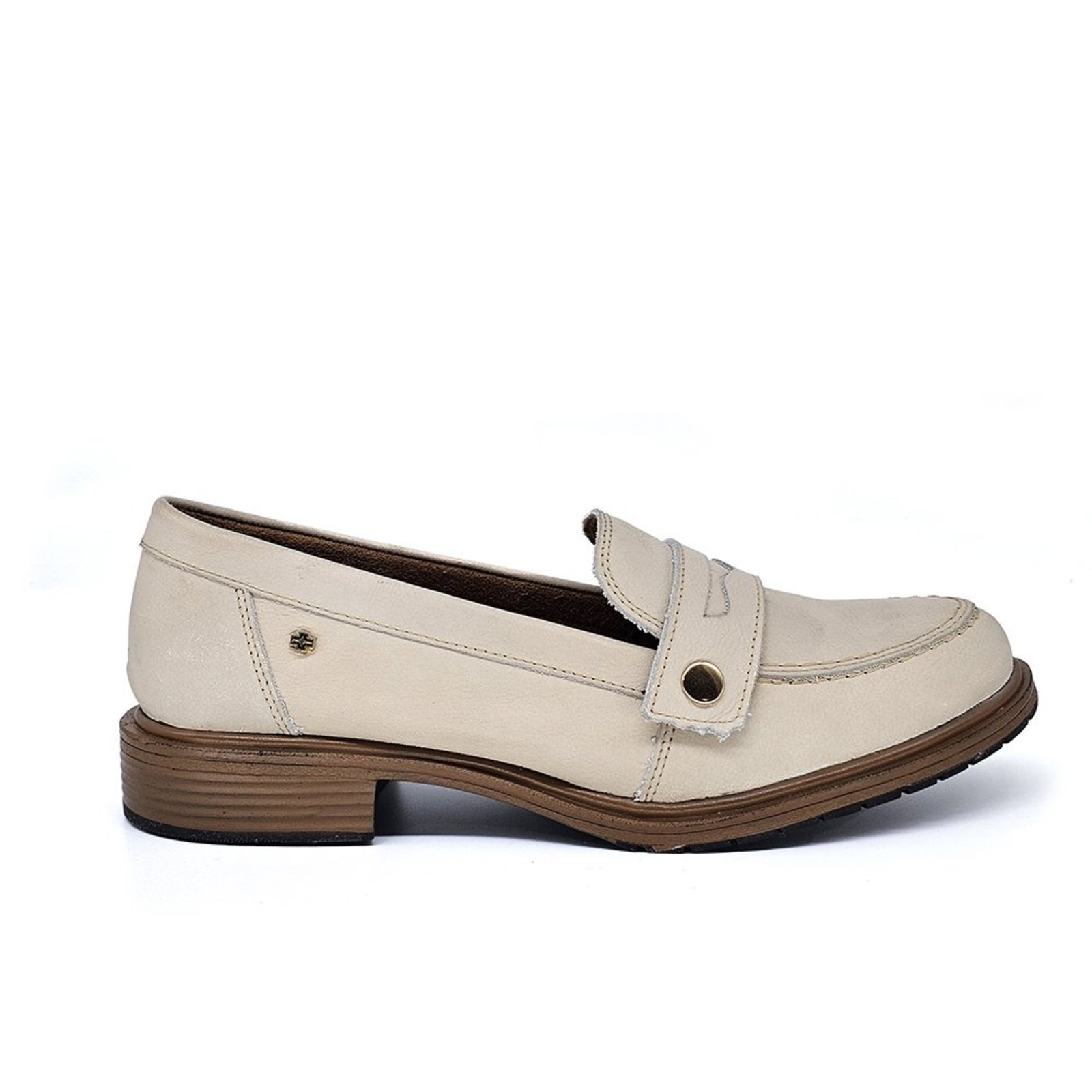 KAT066 SAPATO CALÇAR C/ GRAVATA KATE - COURO CFT OFF WHITE LUSTRO