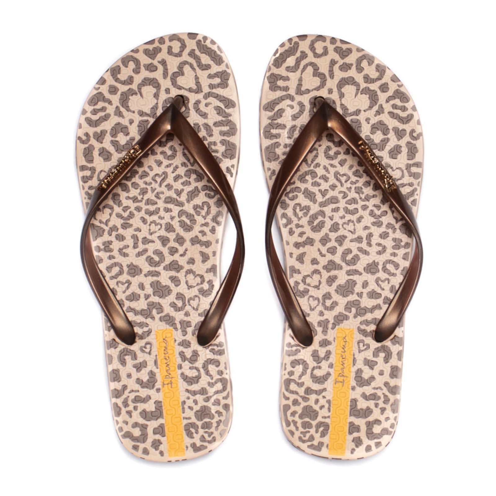 Infantil – Chinelo Feminino Grendene Ipanema Animal Chic Bege/marrom