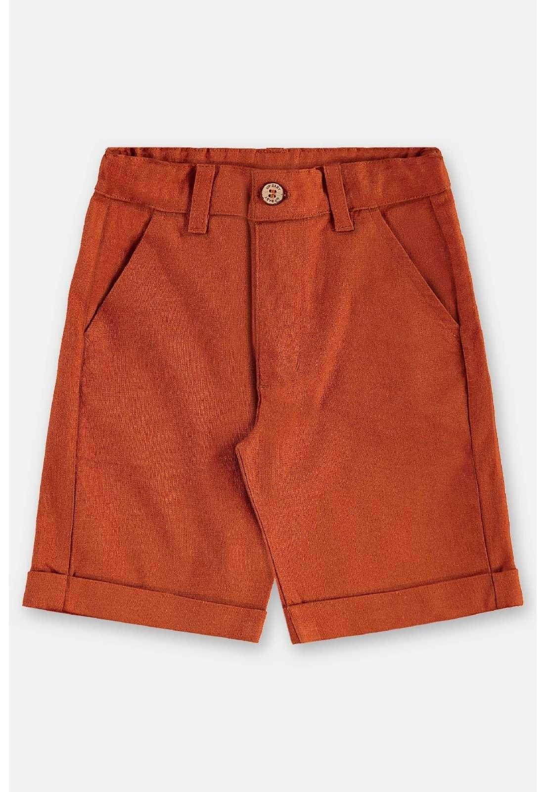 Infantil - Bermuda Masculina em Linho Up Baby Marrom
