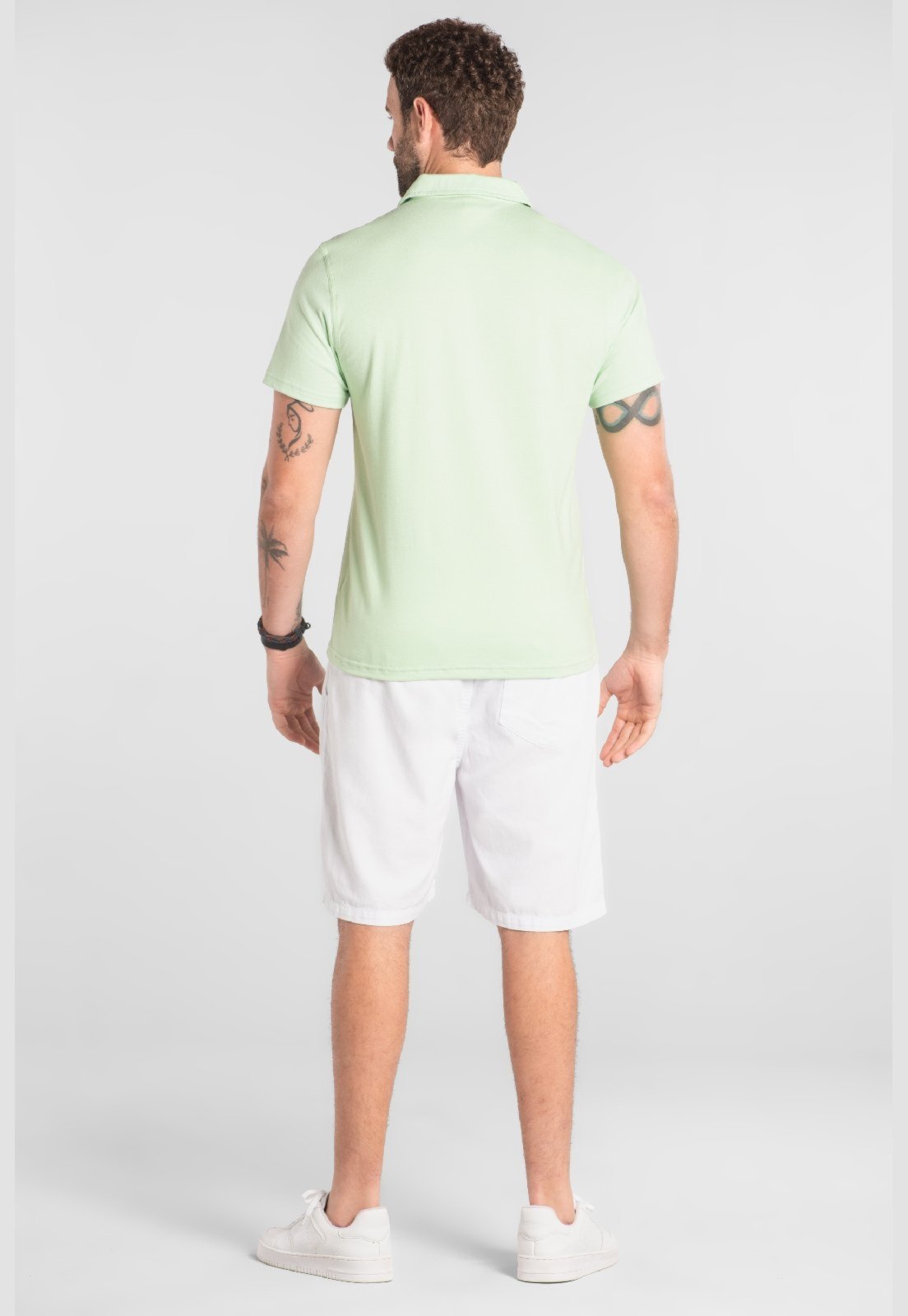 Vista 3 Camisa Polo em Piquet The Philippines verde The Philippines verde