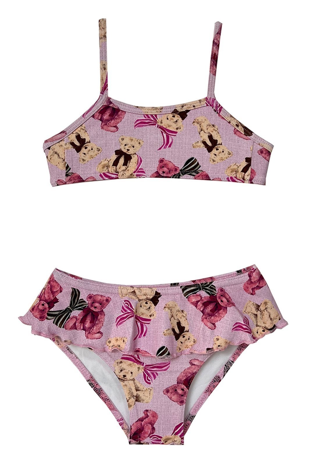 Conjunto Biquíni Metida Moça Estampado com Babados