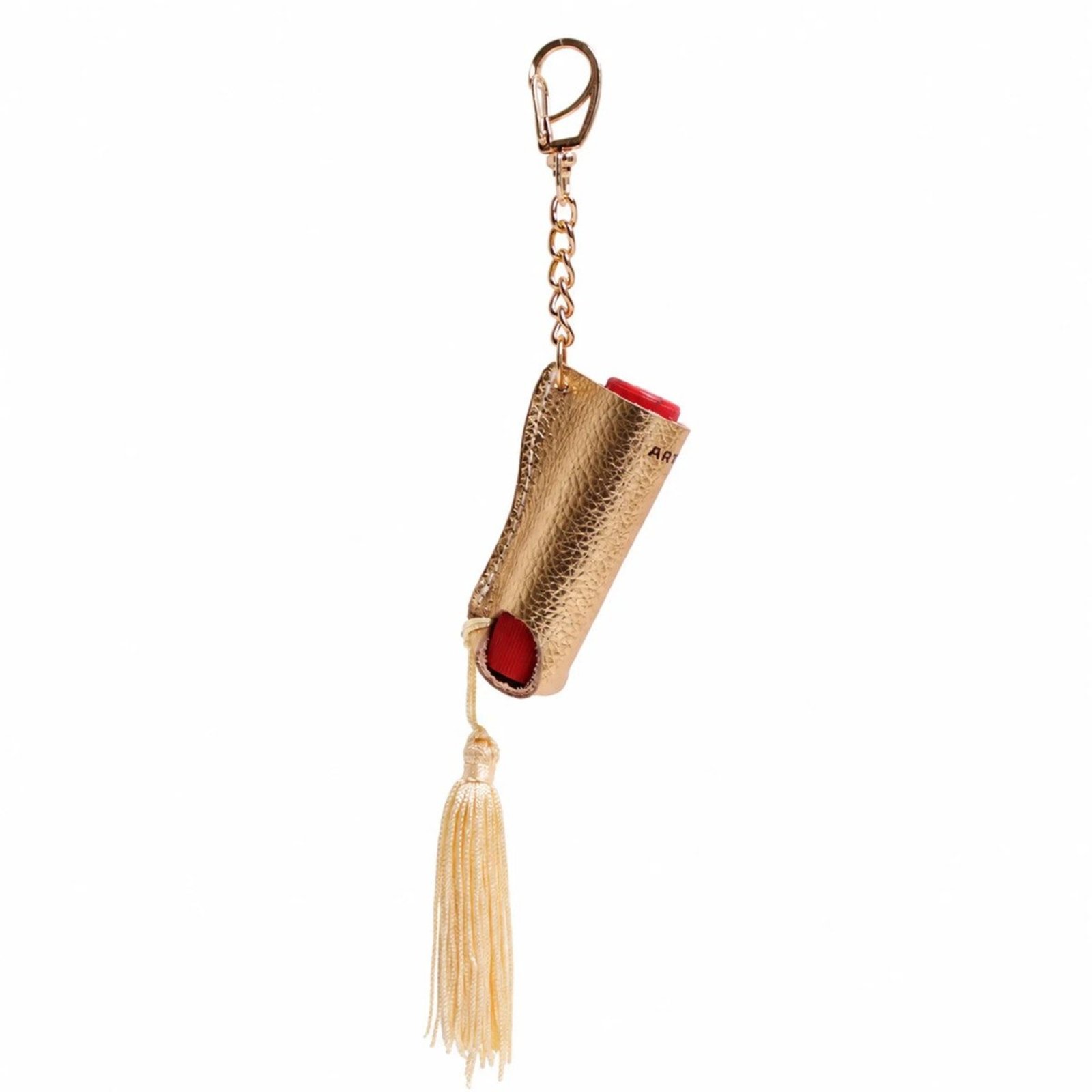 Porta Batom Unitário em Couro com Tassel Artlux 002 Ouro