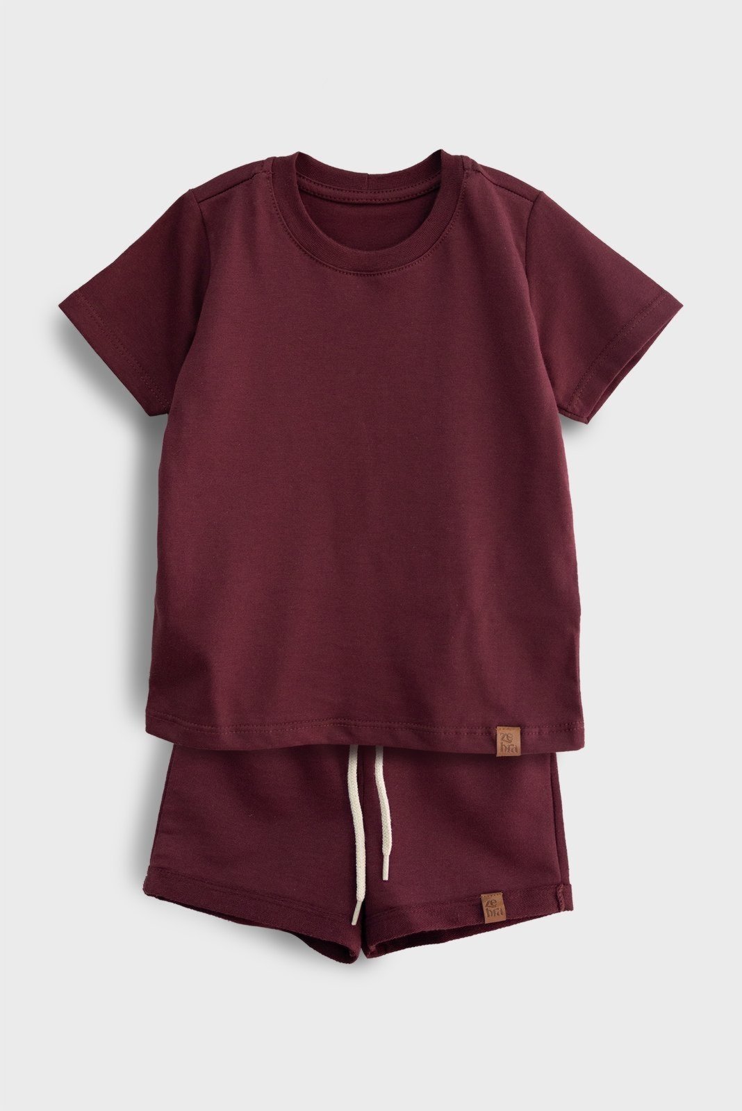 Infantil - Conjunto Unissex Com Camiseta e Short Zebra&Friends Vinho