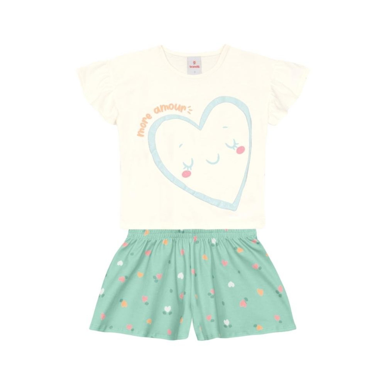 Infantil - Conjunto menina de coração Brandili