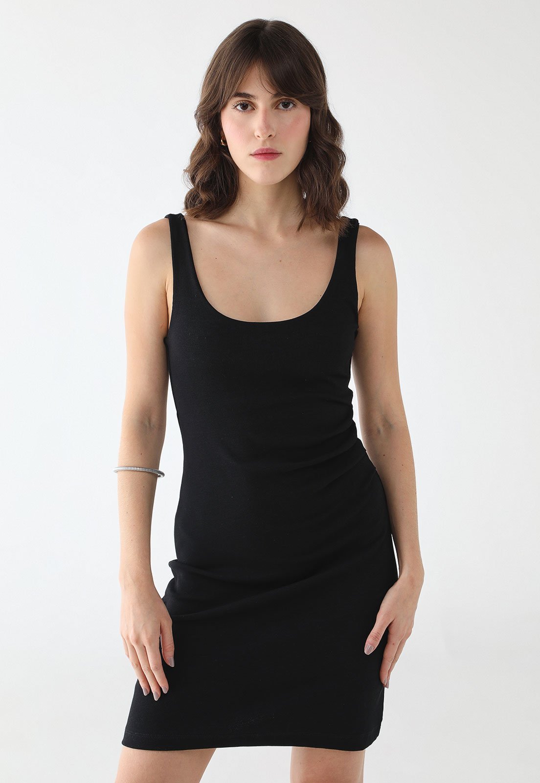 Vestido Curto Feminino Hering Canelado Preto