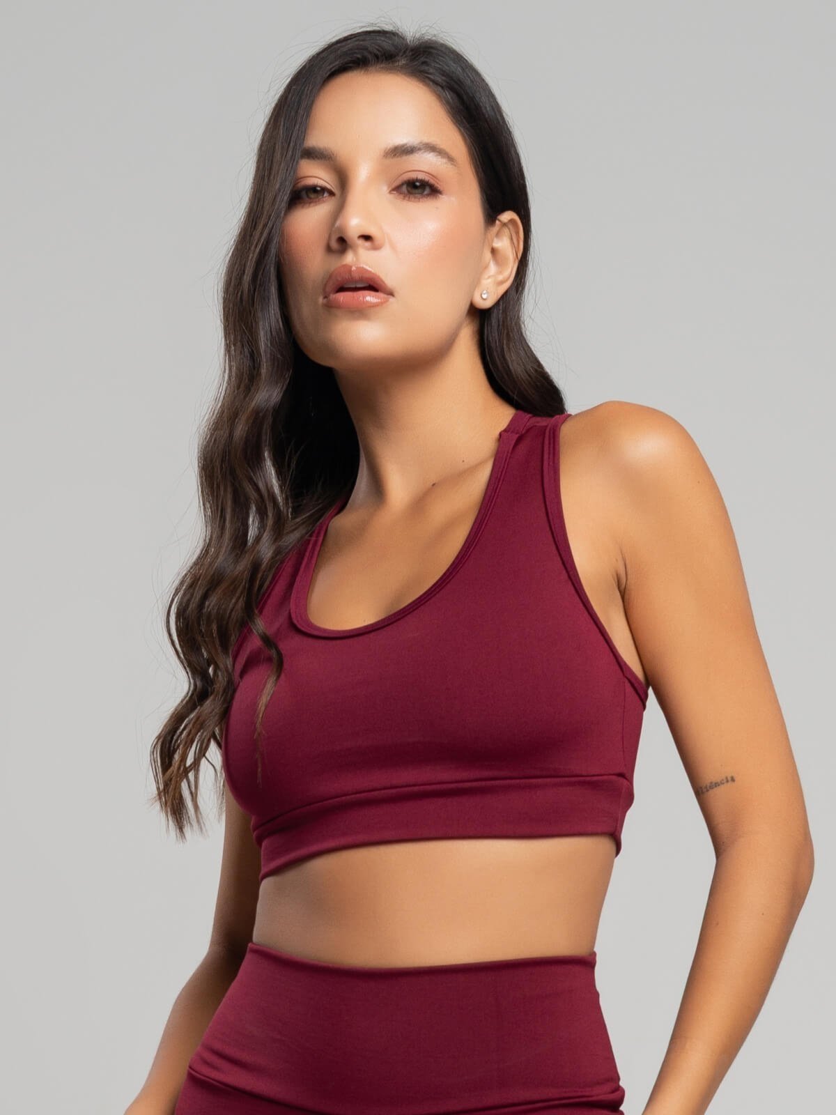 Top Nadador Suplex Feminino de Treino Moda Fitness Academia Vinho