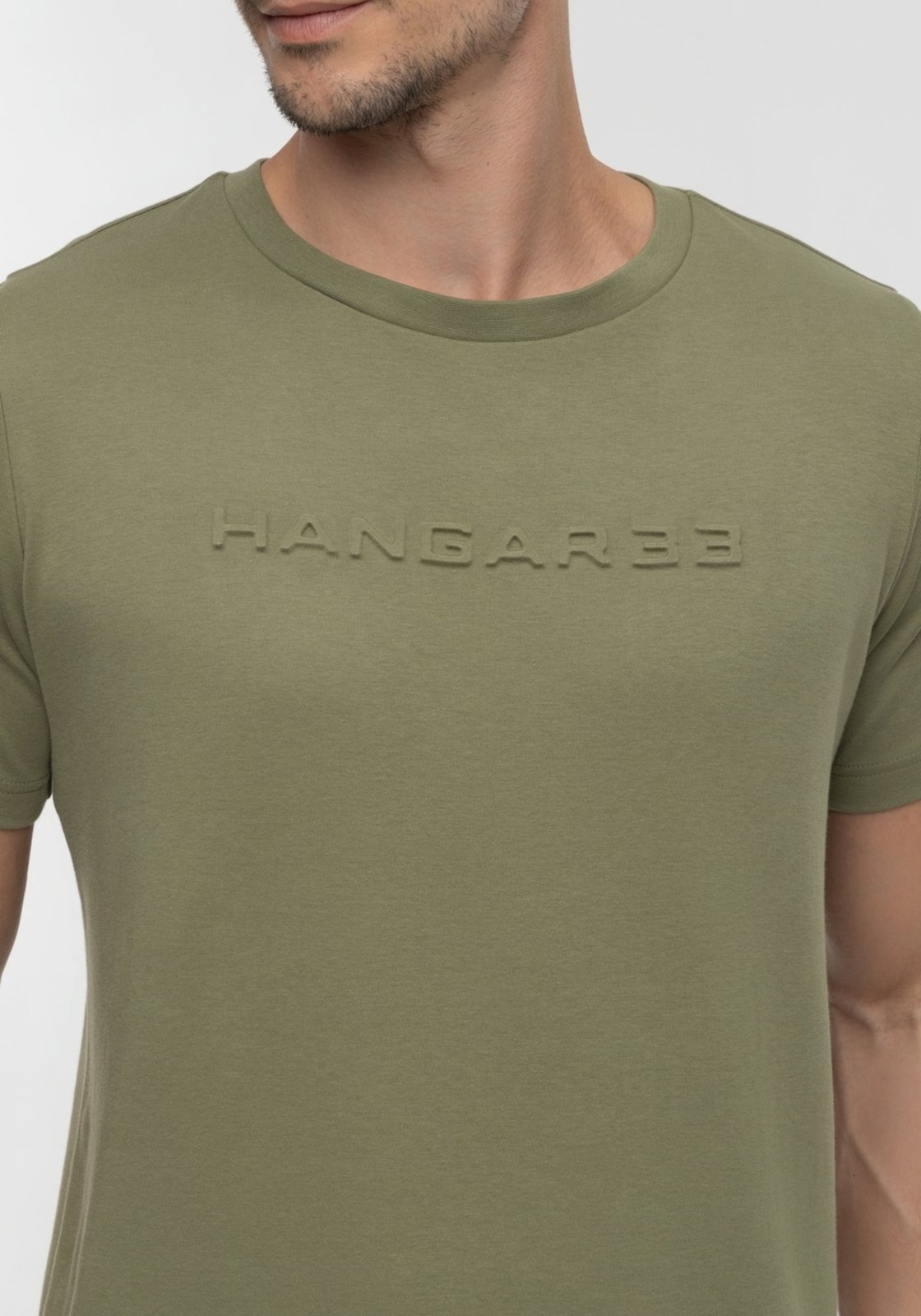 Vista 3 Camiseta Masculina De Mangas Curtas Com Logo Hangar 33 preto Hangar 33 preto