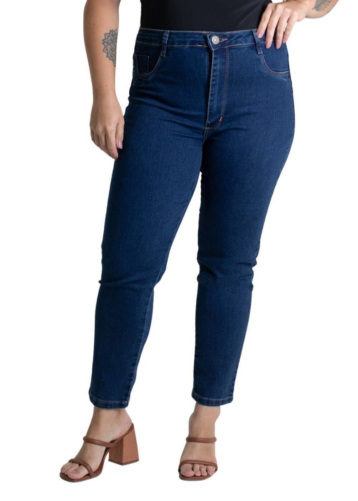 Calça Jeans Sawary Cropped Plus Size – 279370 – Azul – Sawary