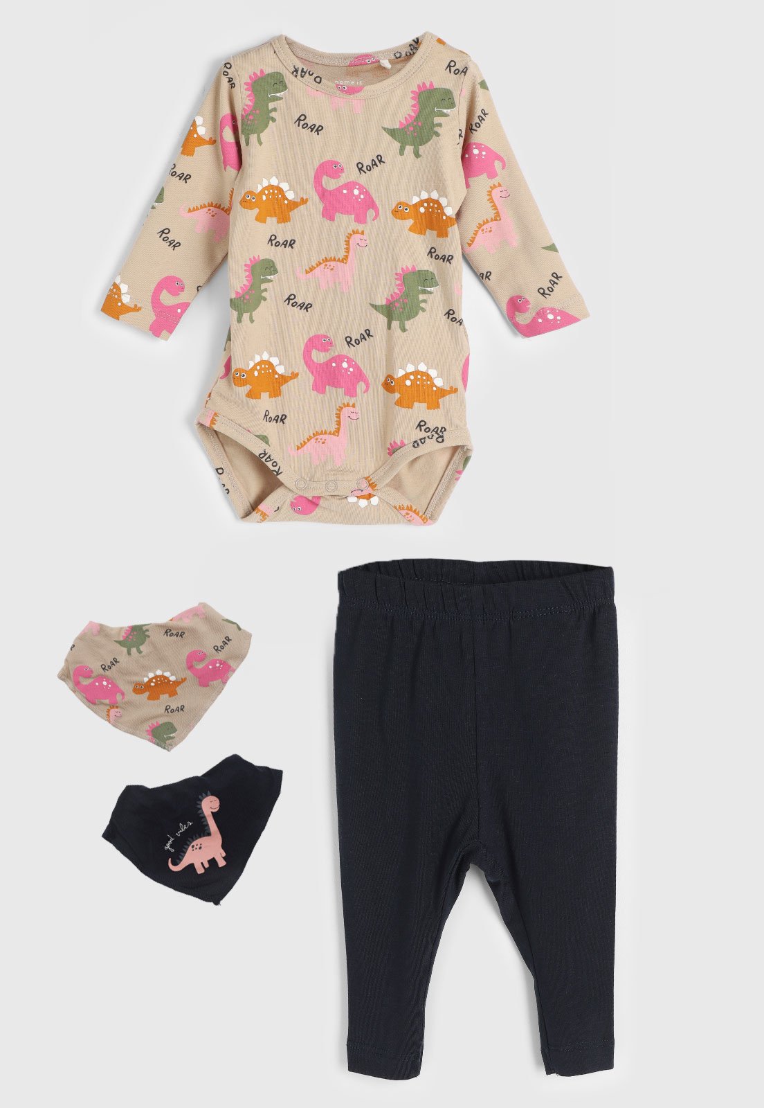Infantil – Conjunto 4pçs Name It Longo Dinossauro Azul-Marinho