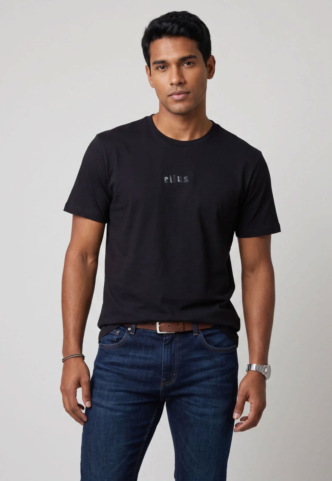 Camiseta Masculina Ellus Cotton Fine Gothic Foil Preta