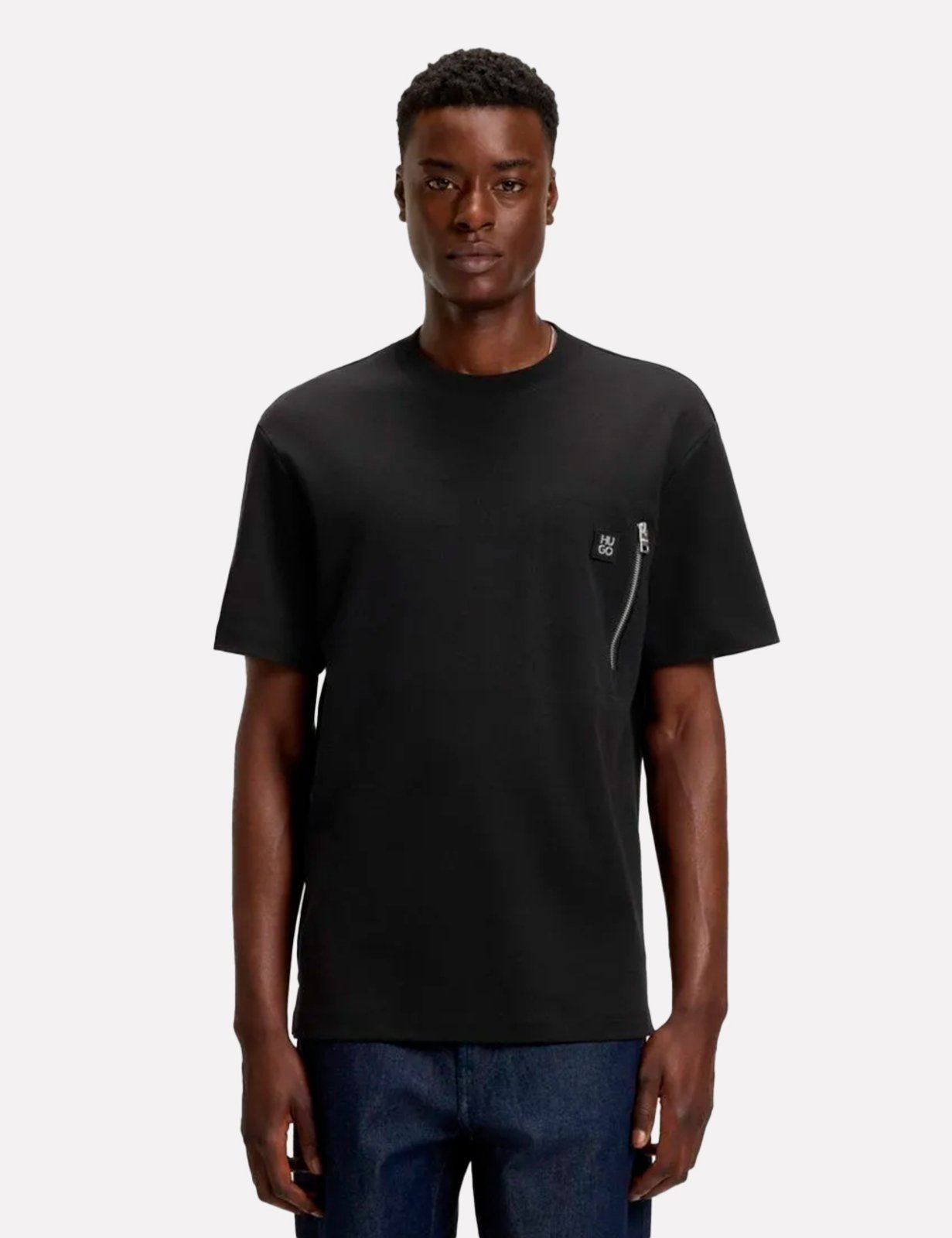 Camiseta Hugo Boss Masculina Relaxed Fit Dargentee Preta
