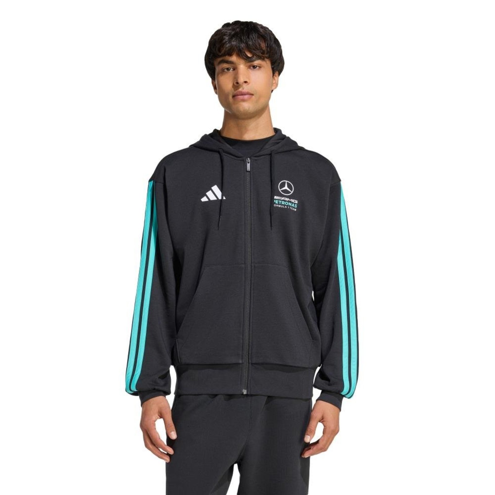 BLUSA CAPUZ ZÍPER MERCEDES - AMG PETRONAS F1 TEAM DNA adidas Performance Preto